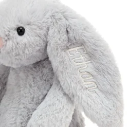 Personalised Bashful Silver Bunny Medium -Baby Toy Store PERSBAS3BS 2